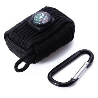 Paracord balíček s kompasem - černý