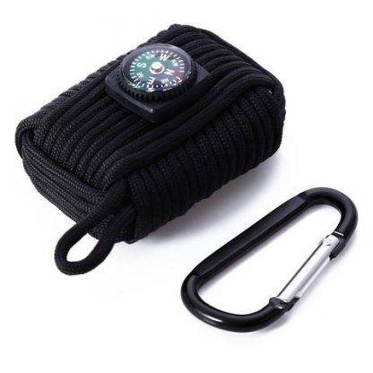 Paracord balíček s kompasem - černý