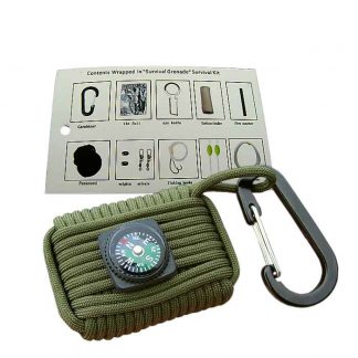 Paracord balíček s kompasem - zelený